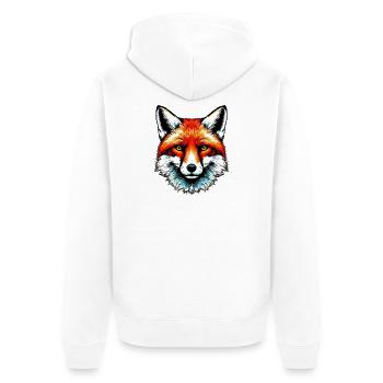Fox - Unisex Premium Organic Zip Hoodie - white - Back - Thijin (182cm)