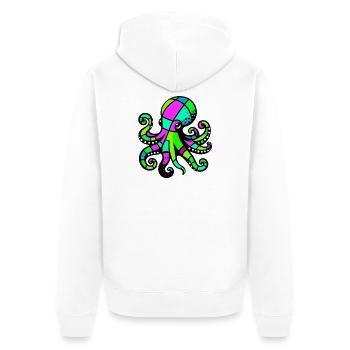 Octopus - Unisex Premium Organic Zip Hoodie - white - Back - Thijin (182cm)