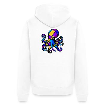 Octopus - Unisex Premium Organic Zip Hoodie - white - Back - Thijin (182cm)