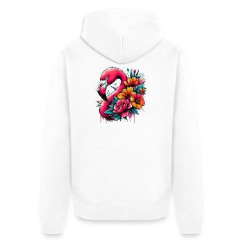 Flamant - Veste à capuche bio Premium Unisexe - blanc - Dos - Thijin (182cm)