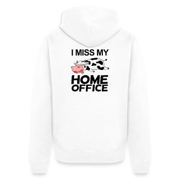 Home Office Spruch lustig - Unisex Premium Bio Zip Hoodie - Weiß - Hinten - Thijin (182cm)