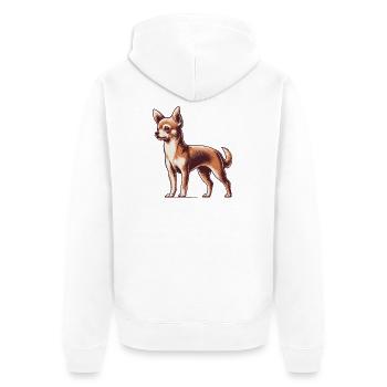 Chihuahua - Unisex Premium Bio Zip Hoodie - Weiß - Hinten - Thijin (182cm)