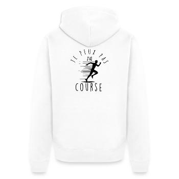 Je peux pas, j'ai course. - Veste à capuche bio Premium Unisexe - blanc - Dos - Thijin (182cm)