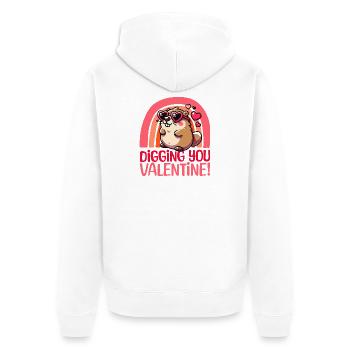 You're great, Valentin – Cute Groundhog Design - Unisex Premium Organic Zip Hoodie - white - Back - Thijin (182cm)