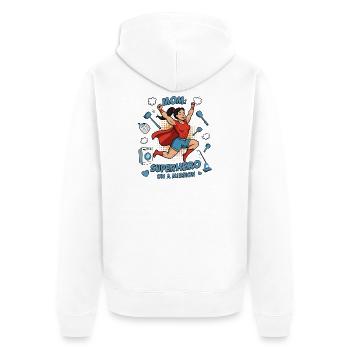 Mère, super-héroïne en mission ! - Veste à capuche bio Premium Unisexe - blanc - Dos - Thijin (182cm)