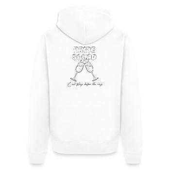 Bride Squad - Last fling befor the ring - Unisex Premium Bio Zip Hoodie - Weiß - Hinten - Thijin (182cm)