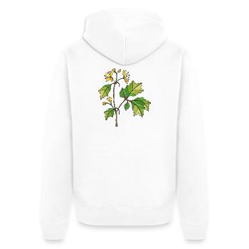 Blumen - Unisex Premium Bio Zip Hoodie - Weiß - Hinten - Thijin (182cm)
