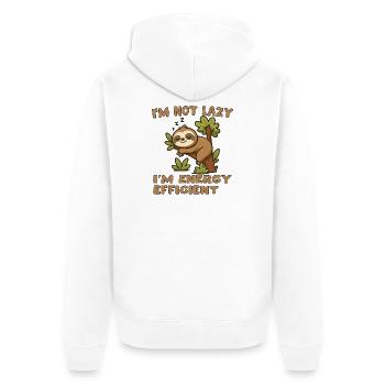 Fun Sleeping Turtle - Unisex Premium Organic Zip Hoodie - white - Back - Thijin (182cm)