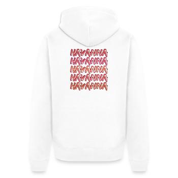 Havanna als Reise - Unisex Premium Bio Zip Hoodie - Weiß - Hinten - Thijin (182cm)