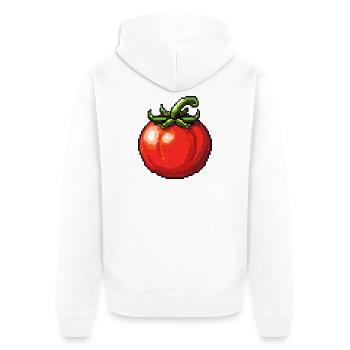 PixelTomate Retro - Unisex Premium Organic Zip Hoodie - white - Back - Thijin (182cm)