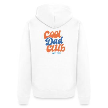 Cool Dad Club 2025 - Gift Idea - Unisex Premium Organic Zip Hoodie - white - Back - Thijin (182cm)