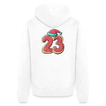 23 Number Cookie Christmas - Unisex Premium Organic Zip Hoodie - white - Back - Thijin (182cm)