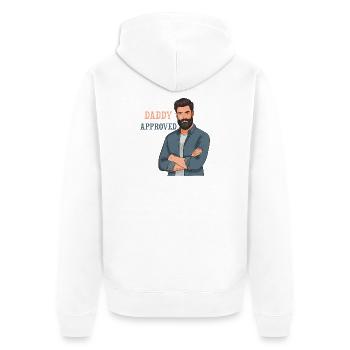 Daddy Approved Beard Man Design - Unisex Premium Organic Zip Hoodie - white - Back - Thijin (182cm)