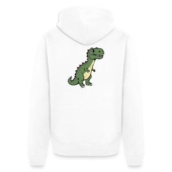 Dinosaurier - Unisex Premium Bio Zip Hoodie - Weiß - Hinten - Thijin (182cm)