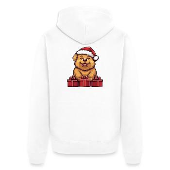 Chow Chow Dog Christmas Gifts - Unisex Premium Organic Zip Hoodie - white - Back - Thijin (182cm)