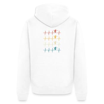 Pétanque Herzschläge Geschenk-Bowler - Unisex Premium Bio Zip Hoodie - Weiß - Hinten - Thijin (182cm)