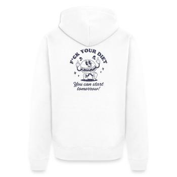 Va te faire ton régime - Veste à capuche bio Premium Unisexe - blanc - Dos - Thijin (182cm)