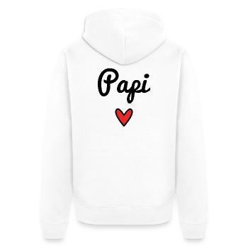 PAPI. Grandpa. DAD. FATHER'S DAY. HAPPY FATHER'S DAY. - Unisex Premium Organic Zip Hoodie - white - Back - Thijin (182cm)