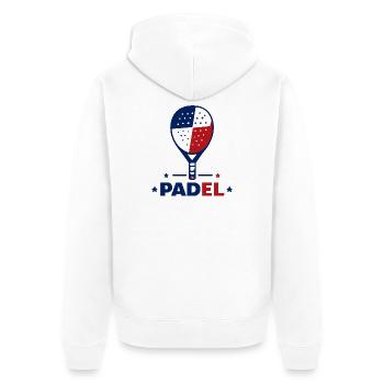 padel france patriote - Veste à capuche bio Premium Unisexe - blanc - Dos - Thijin (182cm)