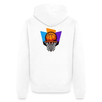 Conception graphique du dunk de panier de basket-ball - Veste à capuche bio Premium Unisexe - blanc - Dos - Thijin (182cm)