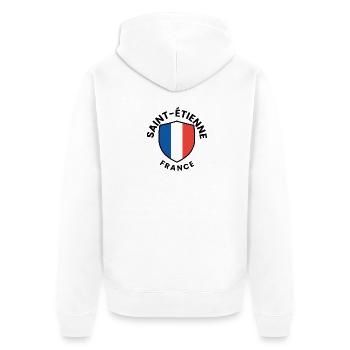 Bouclier de Saint-Étienne de France - Veste à capuche bio Premium Unisexe - blanc - Dos - Thijin (182cm)