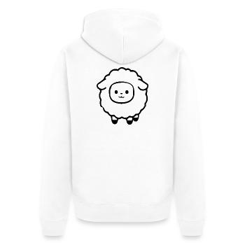 Schaf Schäfchen Lamm - Unisex Premium Bio Zip Hoodie - Weiß - Hinten - Thijin (182cm)