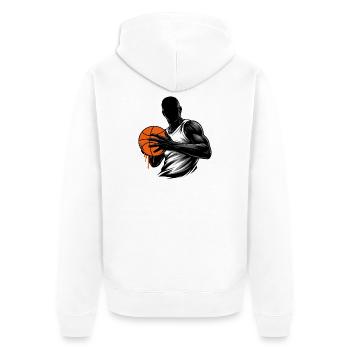 Joueur de basket avec balle - Veste à capuche bio Premium Unisexe - blanc - Dos - Thijin (182cm)