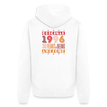 Original 1996 : 30 ans d’être génial - Veste à capuche bio Premium Unisexe - blanc - Dos - Thijin (182cm)