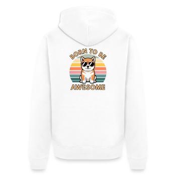 Cool Shiba Inu Né pour être génial Lunettes de soleil - Veste à capuche bio Premium Unisexe - blanc - Dos - Thijin (182cm)