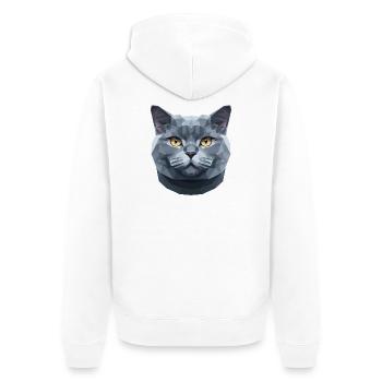 Britisch Kurzhaar Katze BKH Katzenmama Süße Katzen - Unisex Premium Bio Zip Hoodie - Weiß - Hinten - Thijin (182cm)
