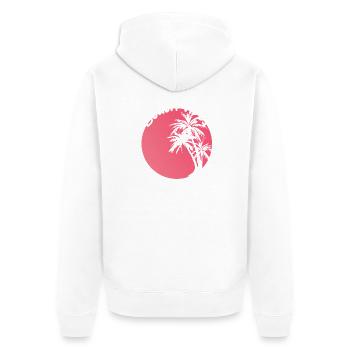 Beach Vibes Palm Sunset Design - Unisex Premium Bio Zip Hoodie - Weiß - Hinten - Thijin (182cm)