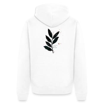 Protect Your Energy - Mindfulness Design - Unisex Premium Organic Zip Hoodie - white - Back - Thijin (182cm)