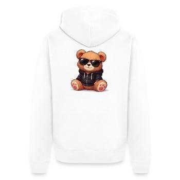 Doudy à capuche sympa avec des lunettes de soleil - Veste à capuche bio Premium Unisexe - blanc - Dos - Thijin (182cm)