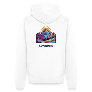 Vivid Summit Adventure - Unisex Premium Organic Zip Hoodie - white - Back - Thijin (182cm)