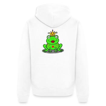 Royal frog with heart - Unisex Premium Organic Zip Hoodie - white - Back - Thijin (182cm)