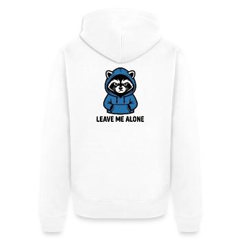 Raton laveur introverti - Design Leave Me Alone - Veste à capuche bio Premium Unisexe - blanc - Dos - Thijin (182cm)