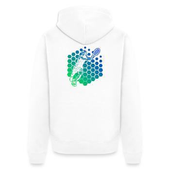 Idée cadeau pour un tennis avec tennis - Veste à capuche bio Premium Unisexe - blanc - Dos - Thijin (182cm)