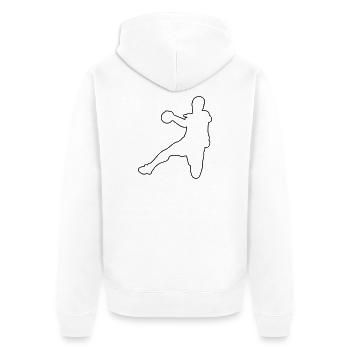 Handball - Veste à capuche bio Premium Unisexe - blanc - Dos - Thijin (182cm)