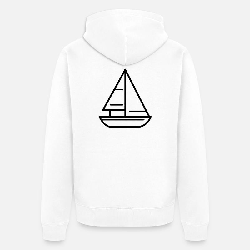 Segelschiff - Unisex Premium Bio Zip Hoodie - Weiß