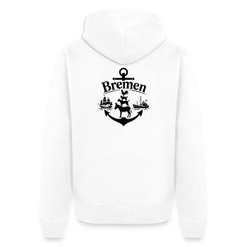 Bremen - Unisex Premium Bio Zip Hoodie - Weiß - Hinten - Thijin (182cm)
