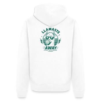 Llamaste Away Funny Lama - Unisex Premium Bio Zip Hoodie - Weiß - Hinten - Thijin (182cm)