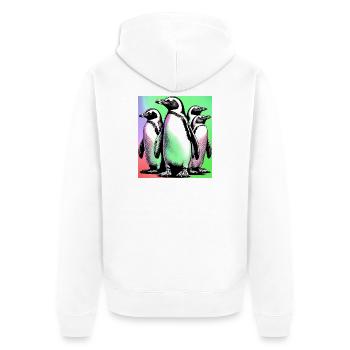 Penguin Penguins - Unisex Premium Organic Zip Hoodie - white - Back - Thijin (182cm)