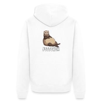Lustiges Frettchen Outfit Dick, Fett & Übergewicht - Unisex Premium Bio Zip Hoodie - Weiß - Hinten - Thijin (182cm)