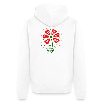 Schule 2026 - Unisex Premium Bio Zip Hoodie - Weiß - Hinten - Thijin (182cm)