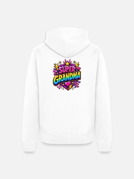 Super Grandma - Superheld Rainbow Comic Helden - Unisex Premium Bio Zip Hoodie - Weiß
