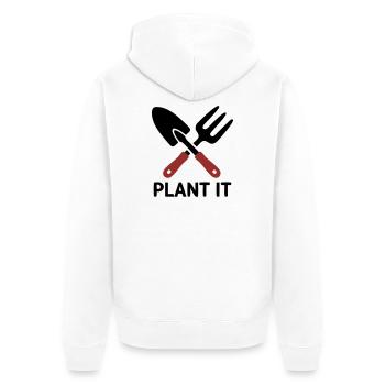 Garden Tool Plant It Logo - Unisex Premium Organic Zip Hoodie - white - Back - Thijin (182cm)
