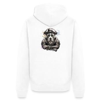 Molosse biker - 065c - Veste à capuche bio Premium Unisexe - blanc - Dos - Thijin (182cm)