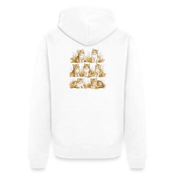 Kitten Nature - Unisex Premium Bio Zip Hoodie - Weiß - Hinten - Thijin (182cm)
