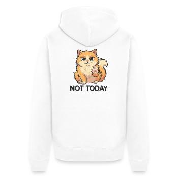 Pas aujourd’hui – Chat drôle - Veste à capuche bio Premium Unisexe - blanc - Dos - Thijin (182cm)