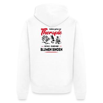 Fleuriste Fleuriste Fleuriste Vendeur de fleurs Profession - Veste à capuche bio Premium Unisexe - blanc - Dos - Thijin (182cm)